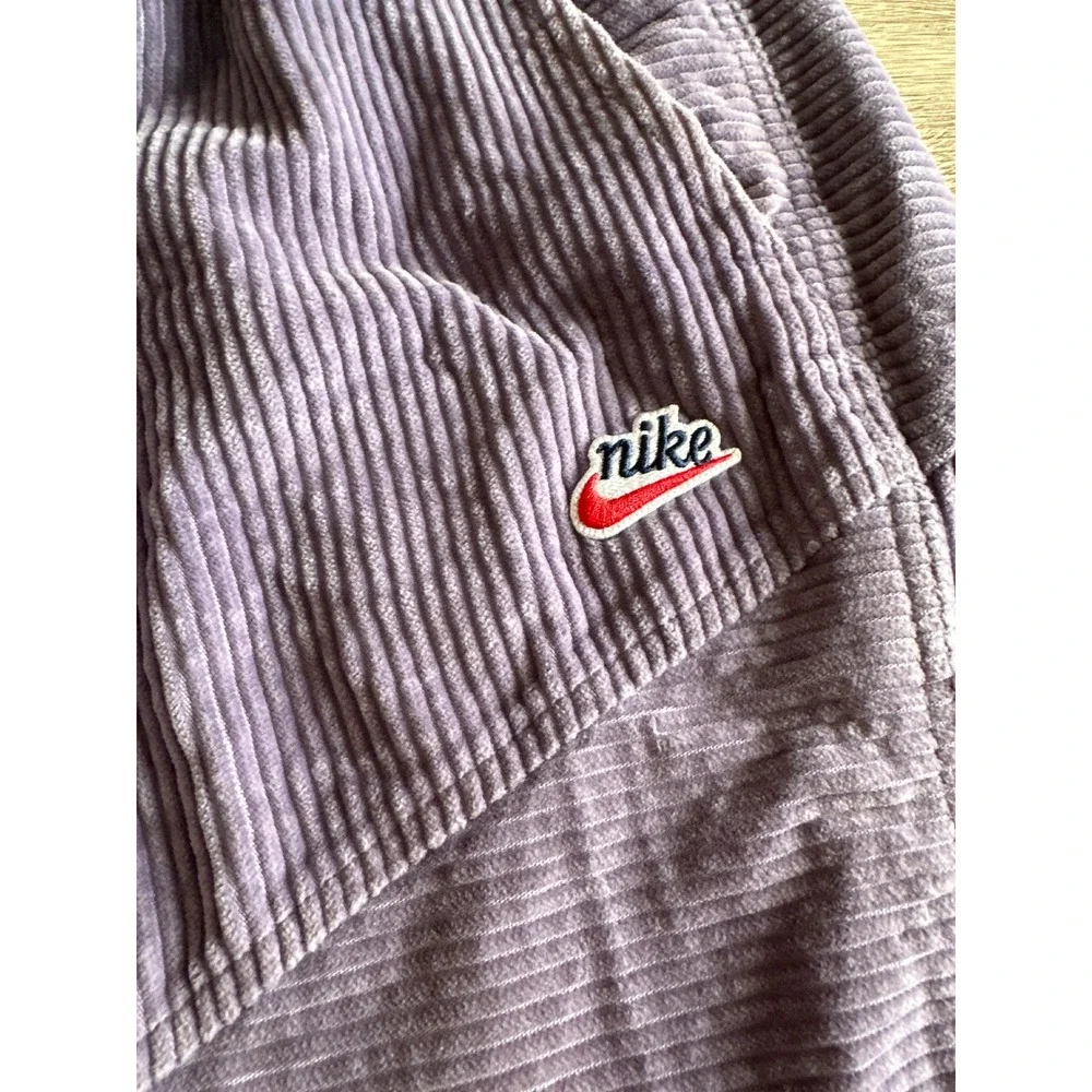 Nike Sportswear Corduroy Shorts Mens‎ XXL Purple Lavender Retro Script Logo